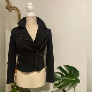 00 Petite Banana Republic Black Moto Jacket